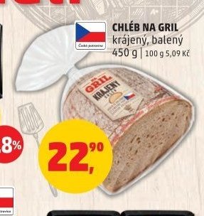 Chléb na gril krájený, balený