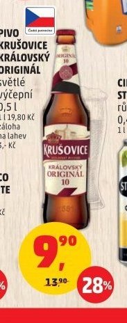 Pivo Krušovice Královský Originál světlé výčepní