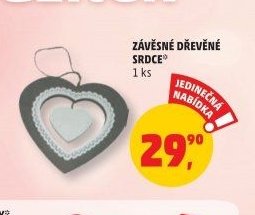 ZÁVĚSNÉ DŘEVĚNÉ SRDCE