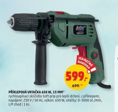Příklepová vrtačka 650 W