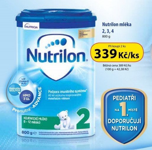 Nutrilon mléka 2, 3, 4