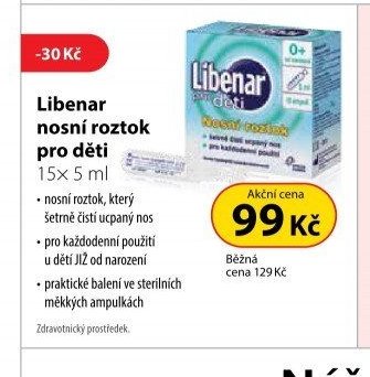 Libenar nosní roztok pro děti 15x 5 ml
