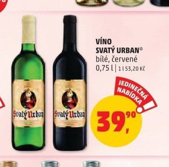 VÍNO SVATÝ URBAN bílé, červené