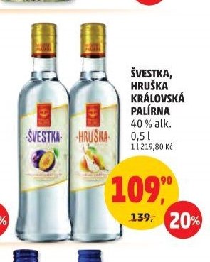 ŠVESTKA, HRUŠKA KRÁLOVSKÁ PALÍRNA