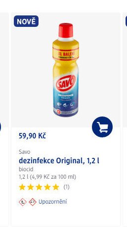 Savo dezinfekce Original, 1,2 l