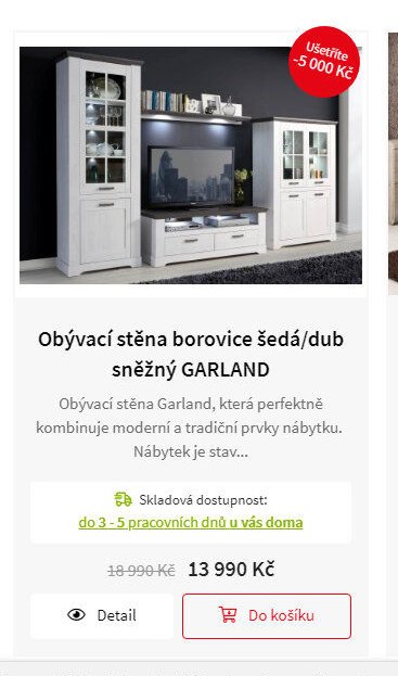 Obývací stěna borovice šedá/dub sněžný GARLAND