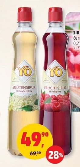 SIRUP YO černý bez, malina 0,7 l