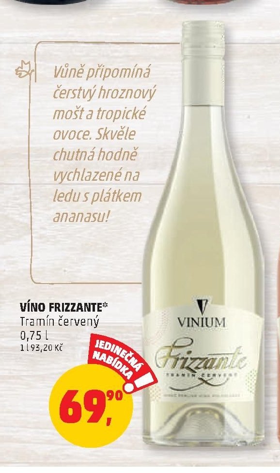 VÍNO FRIZZANTE Tramín červený 0,75 l