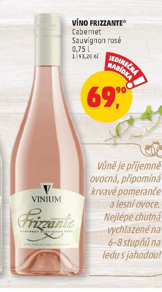 VÍNO FRIZZANTE Cabernet Sauvignon rosé 0,75 l