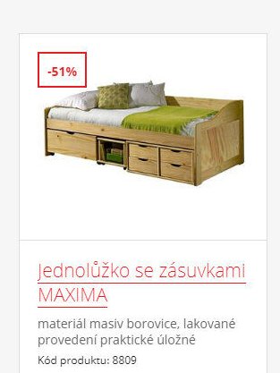 Jednolůžko se zásuvkami MAXIMA