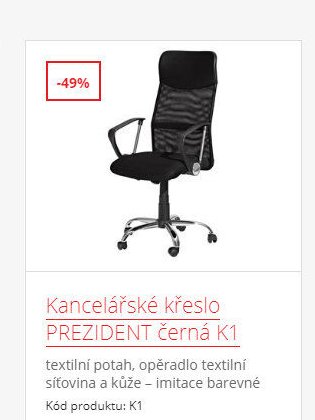 Kancelářské křeslo PREZIDENT černá K1