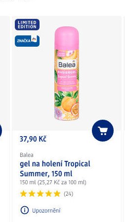 Balea gel na holení Tropical Summer, 150 ml