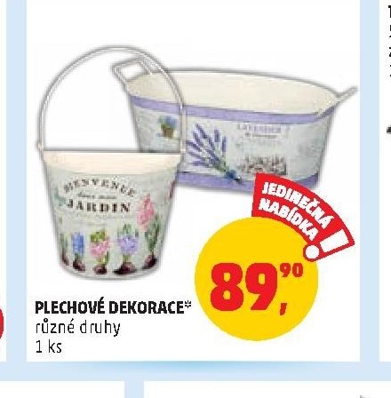 Plechové dekorace