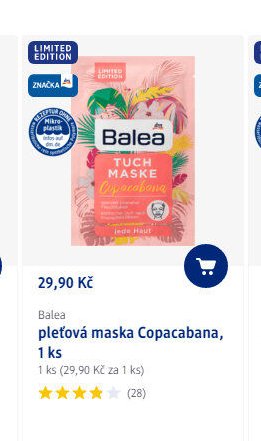 Balea pleťová maska Copacabana, 1 ks