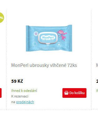 MonPeri ubrousky vlhčené 72ks