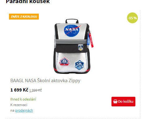 BAAGL NASA Školní aktovka Zippy