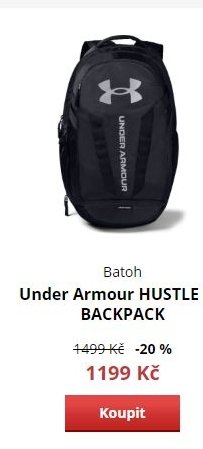 Batoh Under Armour HUSTLE 5.0 BACKPACK