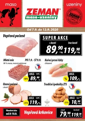 aktuální leták ZEMAN maso - uzeniny 7.9.2020-12.9.2020