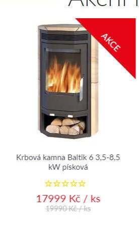 Krbová kamna Baltik 6 3,5-8,5 kW písková