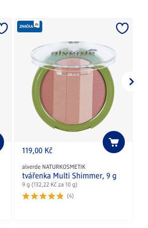 alverde NATURKOSMETIK tvářenka Multi Shimmer, 9 g