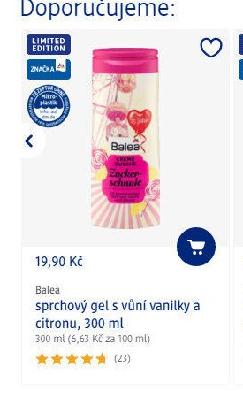Balea sprchový gel s vůní vanilky a citronu, 300 ml