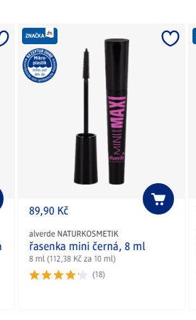 alverde NATURKOSMETIK řasenka mini černá, 8 ml