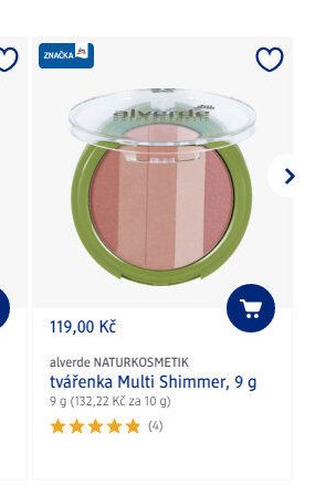 alverde NATURKOSMETIK tvářenka Multi Shimmer, 9 g