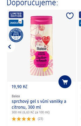 Balea sprchový gel s vůní vanilky a citronu, 300 ml
