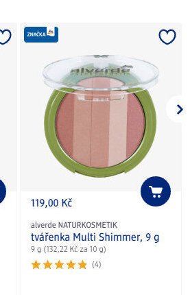 alverde NATURKOSMETIK tvářenka Multi Shimmer, 9 g