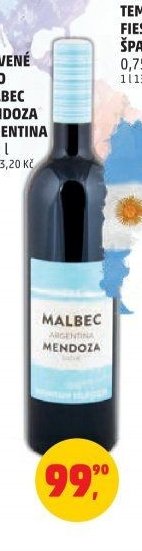 Červené víno Malbec Mendoza Argentina