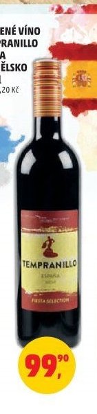 Červené víno Tempranillo Fiesta Španělsko