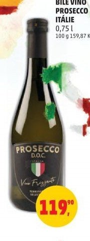 Bílé víno Prosecco Itálie