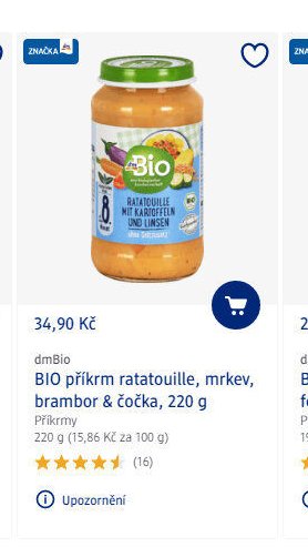 dmBio příkrm ratatouille, mrkev, brambor & čočka, 220 g