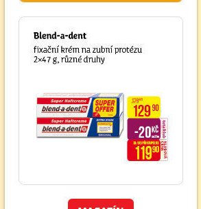 Blend-a-dent fixační krém na zubní protézu 2x47 g, různé druhy