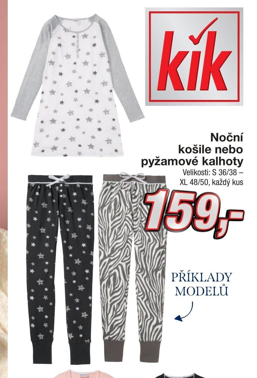 Noční košile nebo pyžamové kalhoty