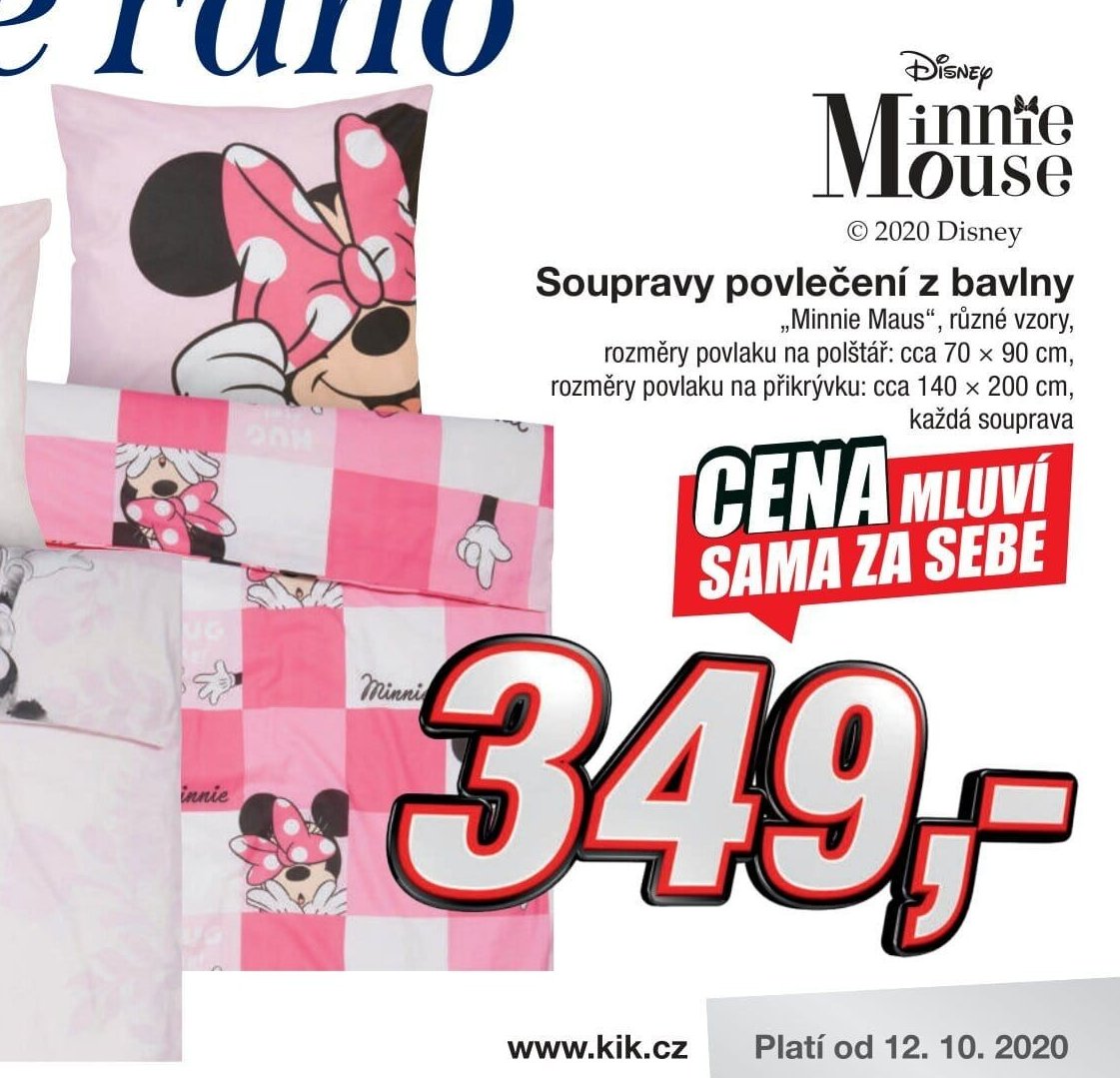 Soupravy povlečení z bavlny Minnie Mouse