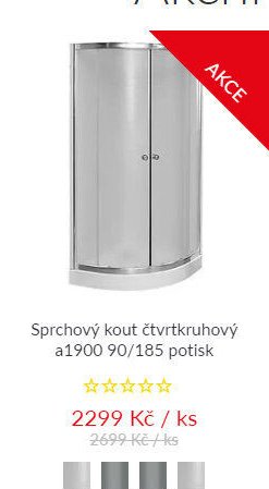 Sprchový kout čtvrtkruhový a1900 90/185 potisk