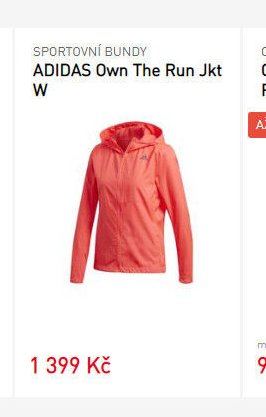 SPORTOVNÍ BUNDY ADIDAS Own The Run Jkt W