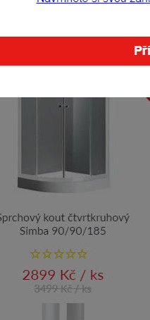 Sprchový kout čtvrtkruhový Simba 90/90/185
