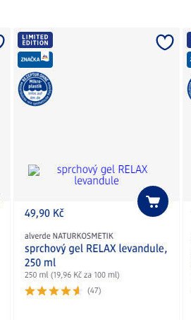 alverde NATURKOSMETIK sprchový gel RELAX levandule, 250 ml