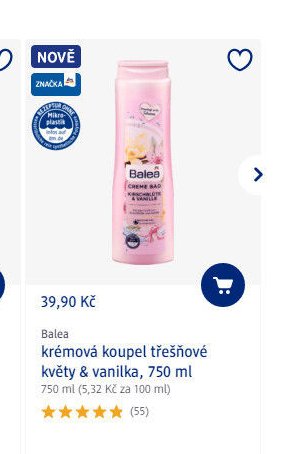 Balea krémová koupel třešňové květy & vanilka, 750 ml
