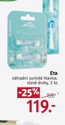 ETA náhradní sonické hlavice, různé druhy, 2 ks