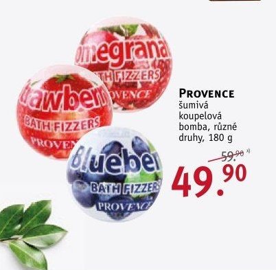 PROVENCE šumivá koupelová bomba, různé druhy, 180 g
