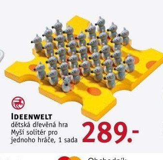 IDEENWELT dětská dřevěná hra Myší solitér