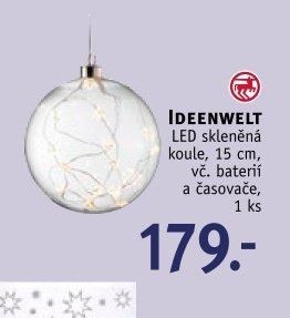IDEENWELT LED skleněná koule