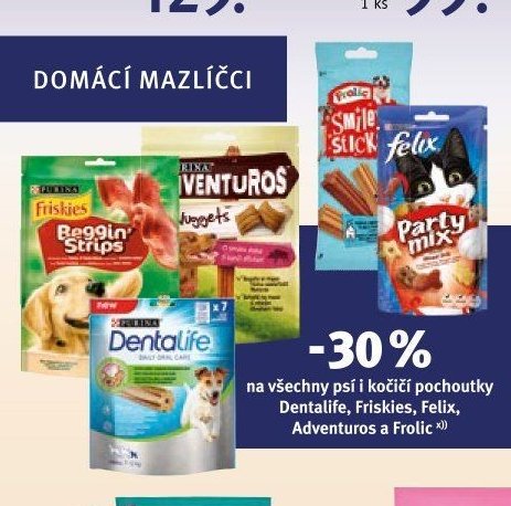 Pamlsky Dentalife, Friskies, Felix, Adventuros a Frolic