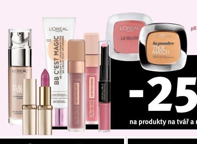 L'Oréal produkty na tvář a rty
