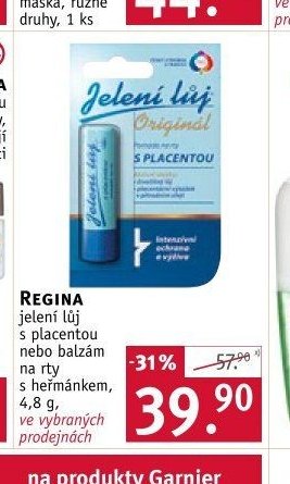 REGINA jelení lůj s placentou nebo balzám na rty