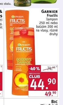 Garnier Fructis šampon 250 ml nebo balzám 200 ml na vlasy, různé druhy