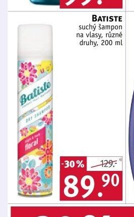 Batiste suchý šampon na vlasy, různé druhy, 200 ml